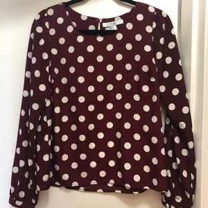 Polka dot maroon blouse